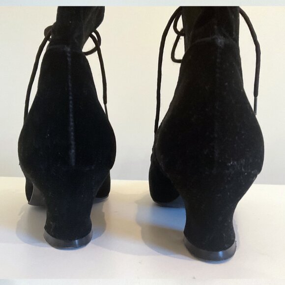 Jolis botillons de velours noir style rétro - Picture 4 of 7